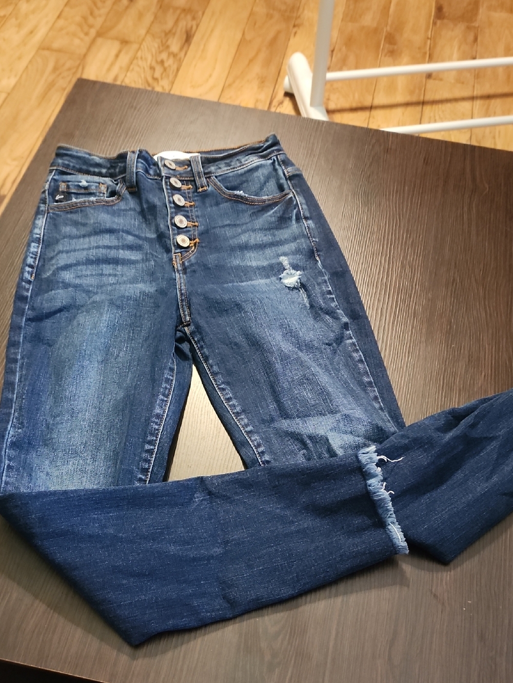KanCan Dark Blue High-Rise Button-Fly Skinny Jeans